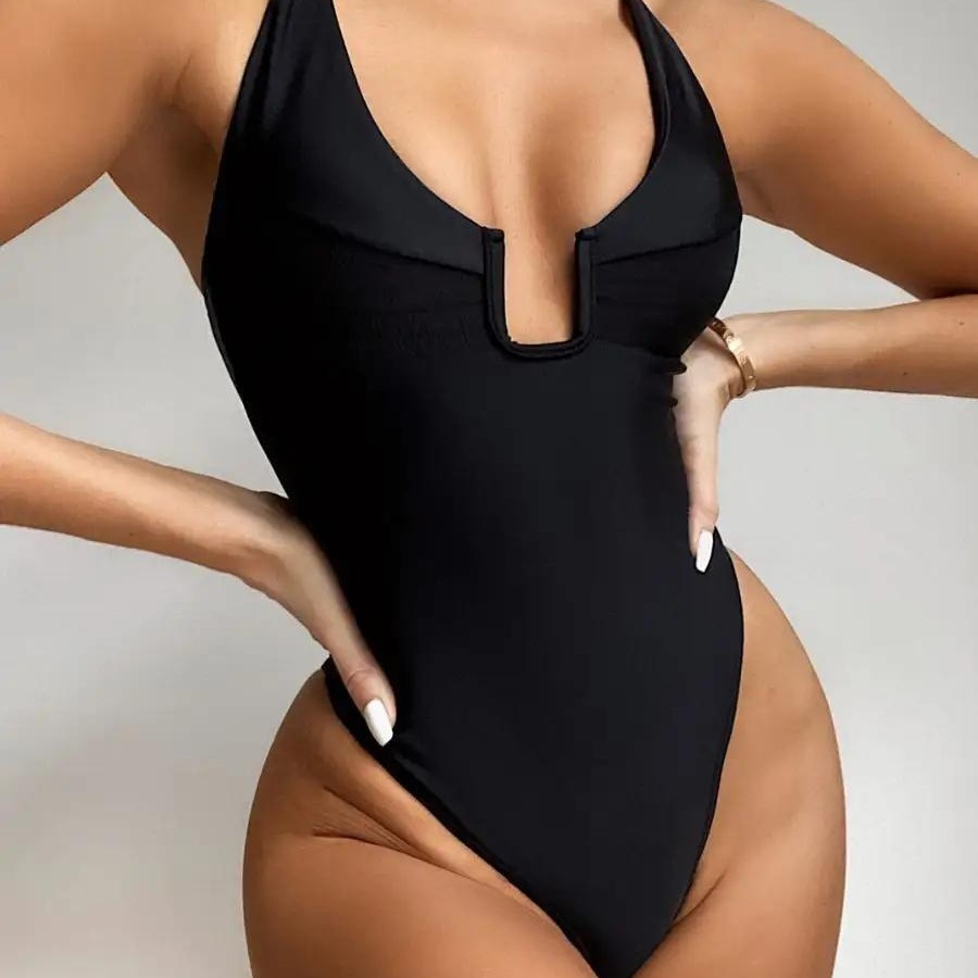 2024 Russian Sports Swimwear Women's One-Piece Sexy Bikini Swimsuit with Chest Pad