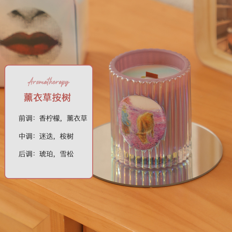 Customized Wholesale Aromatherapy Candle Vintage Roman Column Grain Cup Plant Soy Wax Bedroom Fragrance Atmosphere Desktop Decoration