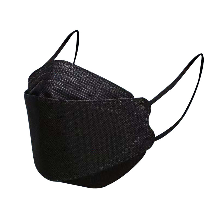 10个装韩版黑白鱼嘴形折叠kf94口罩3d立体防护成人四层一次性口罩