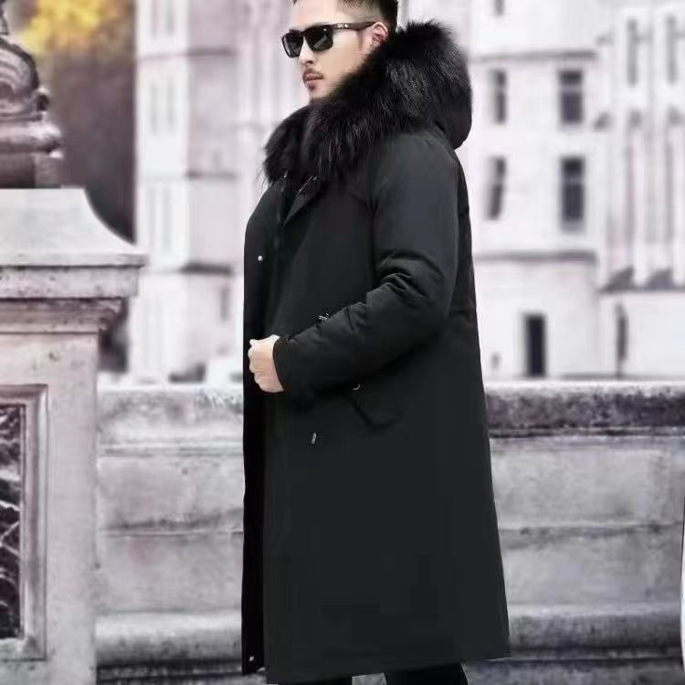 Parka 2023 New Men's Winter Dad Middle-Aged and Elderly Men's Coat Thickened Large Size Faux Fur Coat