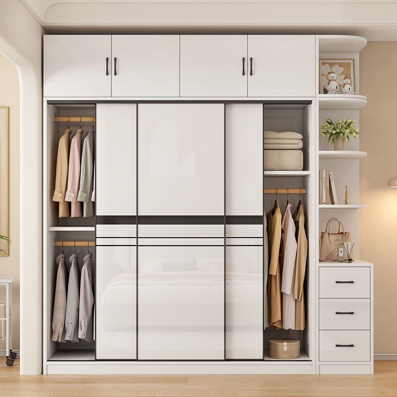 实木生态板加厚儿童柜子大衣柜免拉手新款卧室家用现代简约大衣橱