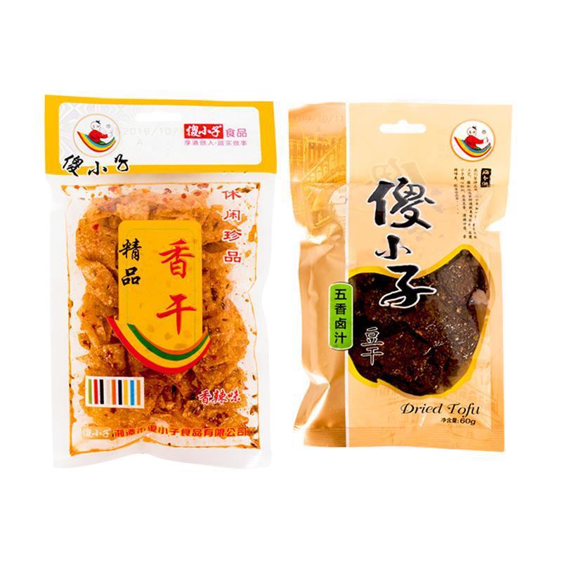 傻小子精品香干五香卤汁麻辣湖南特产辣条豆皮片豆腐美味豆干零食
