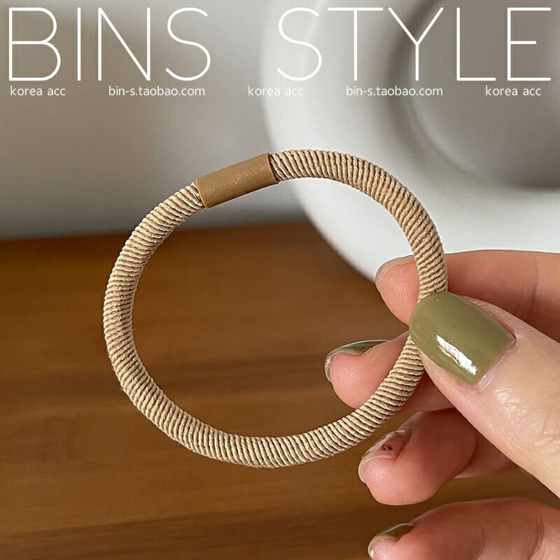 Korean Style High Quality Basic Easy-to-Use Rubber Band Brown Series Earth Color Twill Hair Tie Hair Rope Female Hair Ties Simple Bracelet