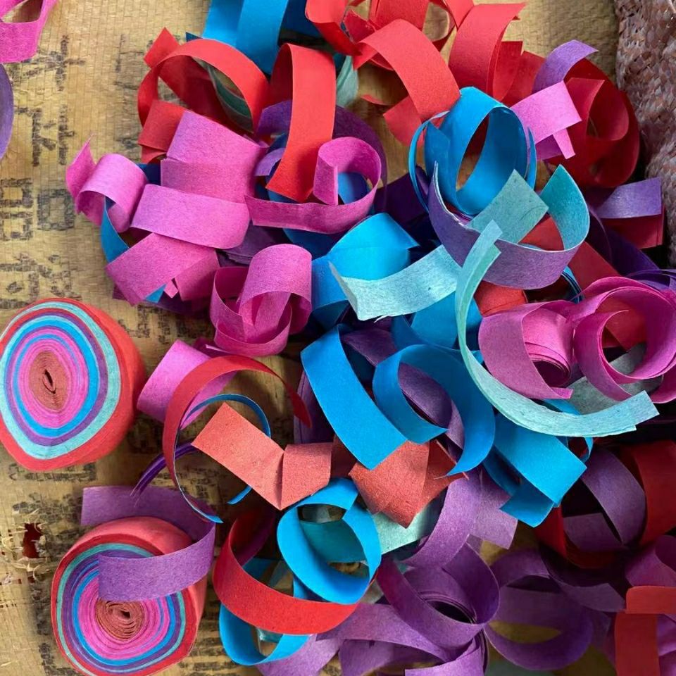 礼花礼炮用纸卷彩纸彩卷礼花内容物4.2cm直径彩虹机碎纸片礼炮机