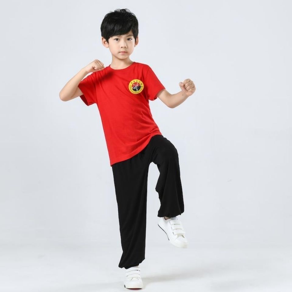 儿童武术服装短袖幼少儿太极服练功演出服夏季功夫武馆训练服