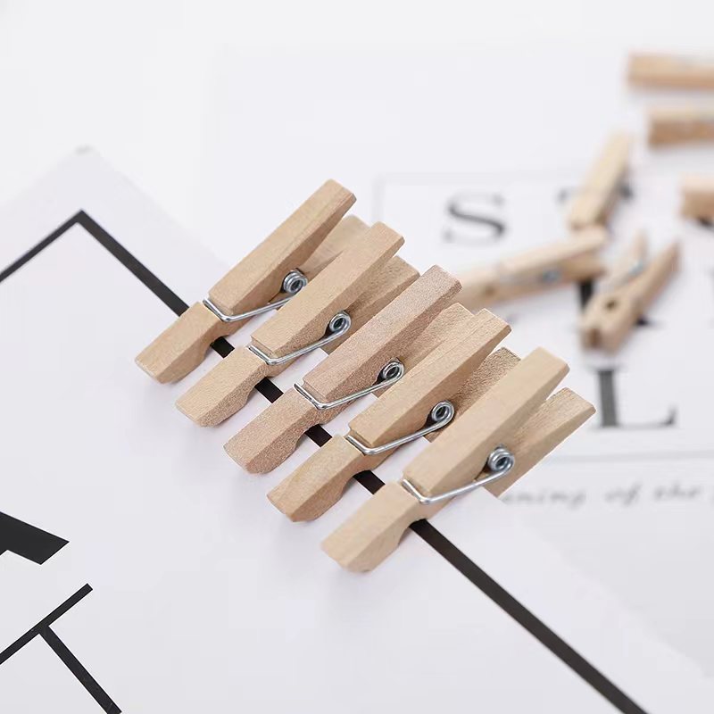 厂家直销跨境货源木夹子原木色夹子6cm小木夹diy手工照片夹木夹子