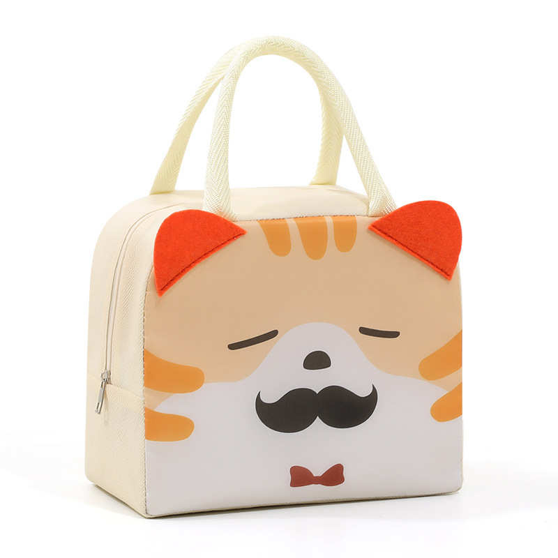 Cross-Border Hot Selling Cartoon Bento Bag Cute Children with Rice Thermal Insulated Lunch Bag Portable Lunch Box Bag Wholesale