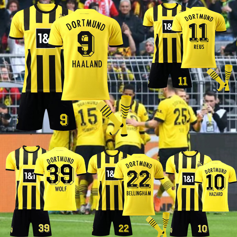 2223多特蒙德主场22号贝林厄姆11号罗伊斯球衣21号马伦足球服套装