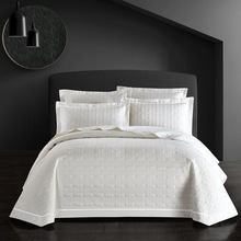 床盖三件套双面全棉面料绗缝夹棉盖被跨境外贸纯色四季用韩国床盖