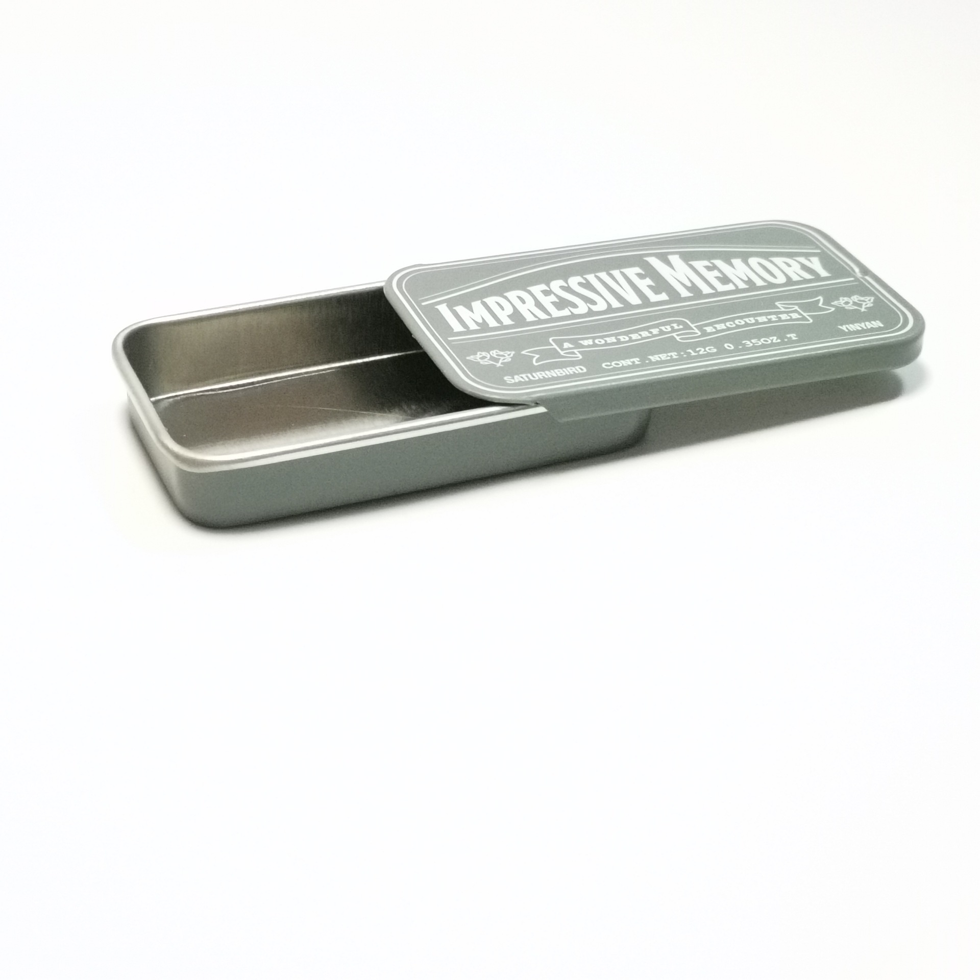 定制加工小滑盖铁盒 专色印刷推拉腾片糖果小包装金属盒马克铁盒