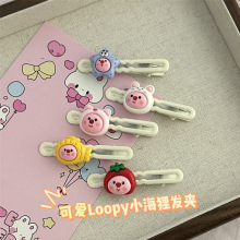 可爱loopy海狸合金发卡女款新款卡通ins发夹侧边夹鸭嘴夹头饰发饰