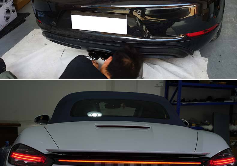 适用于bao时捷cayman boxster 718改装led贯穿流水后尾灯总成升级