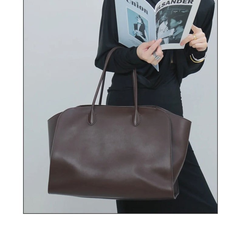 The Row肯豆同款小众marlo17手提购物袋托特包牛皮公文包腋下包女