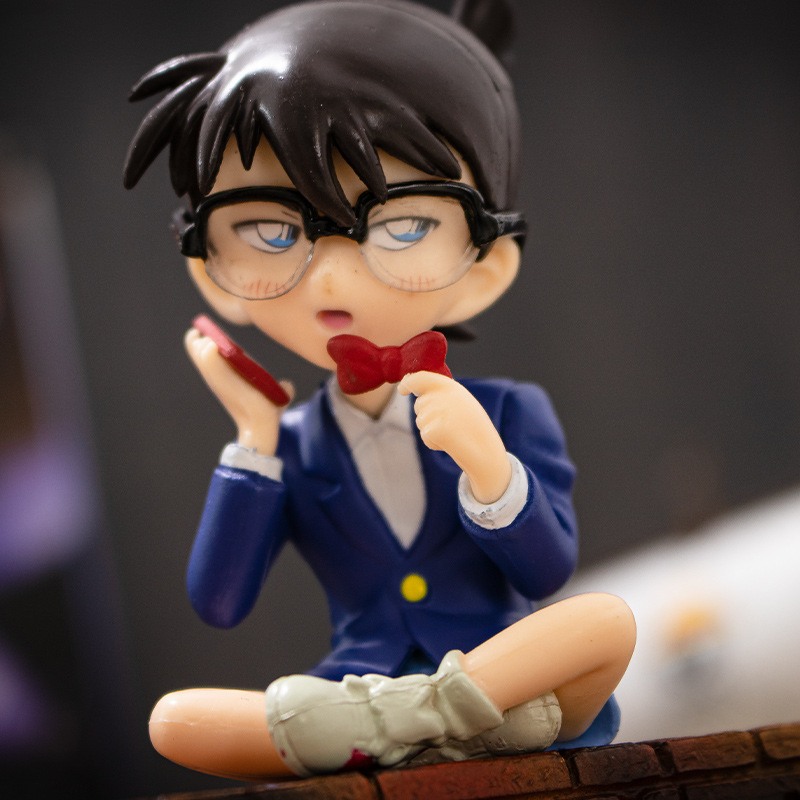 坐姿柯南人偶工藤新一动漫二次元摆件国产手办公仔玩具生日礼物