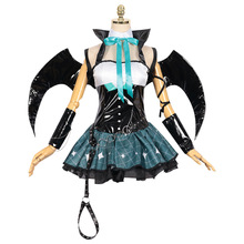 初音未来cos服小浣熊联动小恶魔束身衣MIKU全套假发cosplay服装女