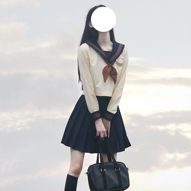 茶羽中春夏白三本学院风jk制服长裙正版日系水手服套装全套班服