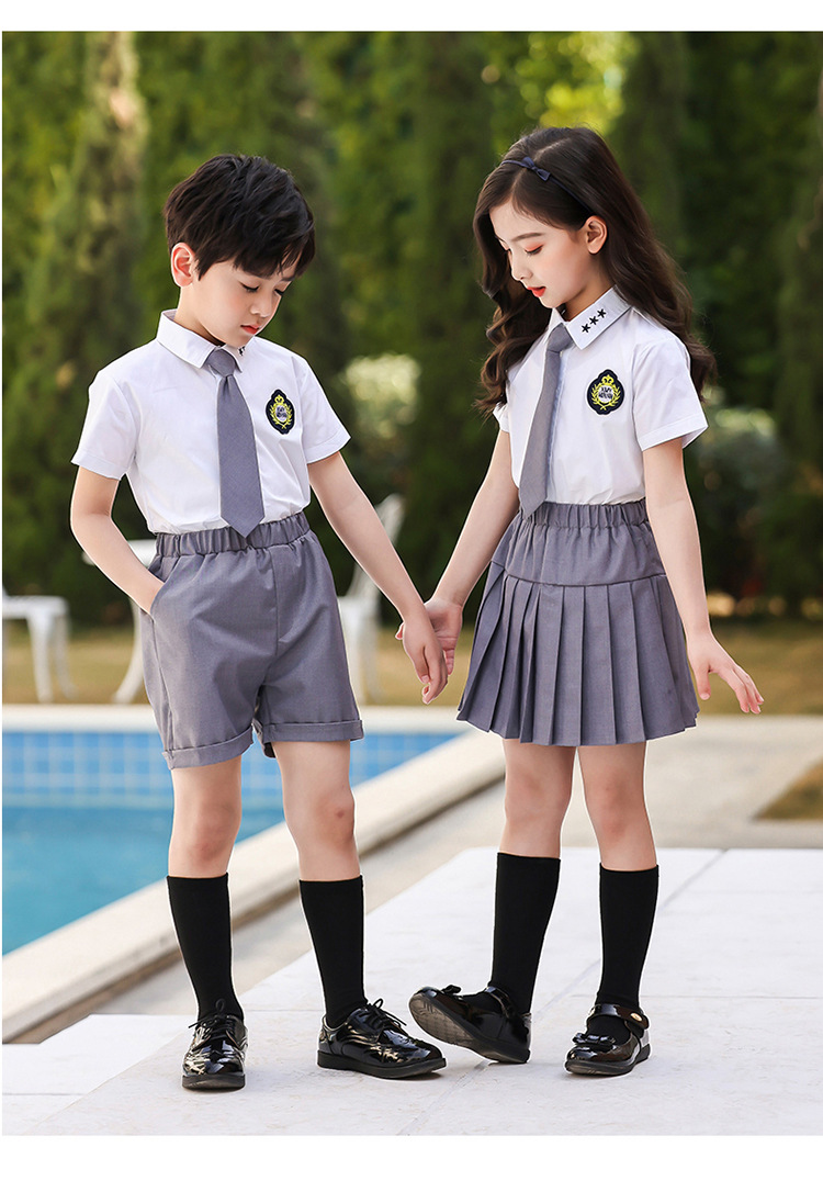 幼儿园大班毕业照服装英伦学院风儿童夏天小学生毕业季拍照演出服