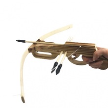 弓箭弩玩具儿童手枪弩玩具 竹木制十字弓弩玩具弹射无杀伤力玩具
