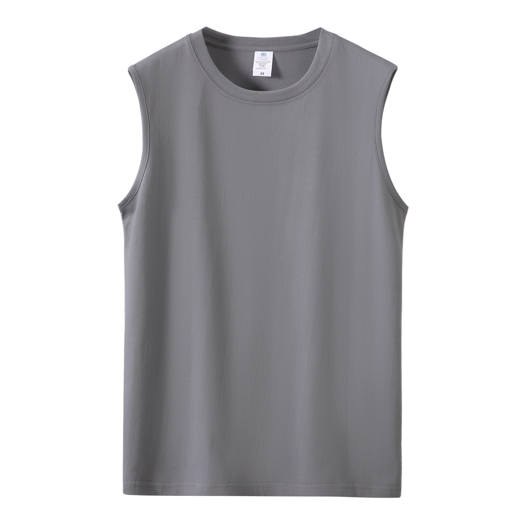 230G Japanese Heavy Seamless Cotton Summer Basic Style Wide Shoulder Small Neckline Solid Color Loose Men's and Women's Vest T-shirt