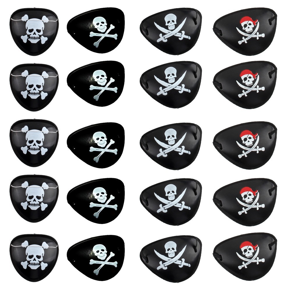 批发 海盗眼罩黑色骷髅独眼派对化妆道具万圣节男孩加勒比-阿里巴巴