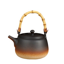 陶壶烧水壶日式提梁壶煮茶壶电陶炉耐热壶宽口窑变色白泥家用茶具