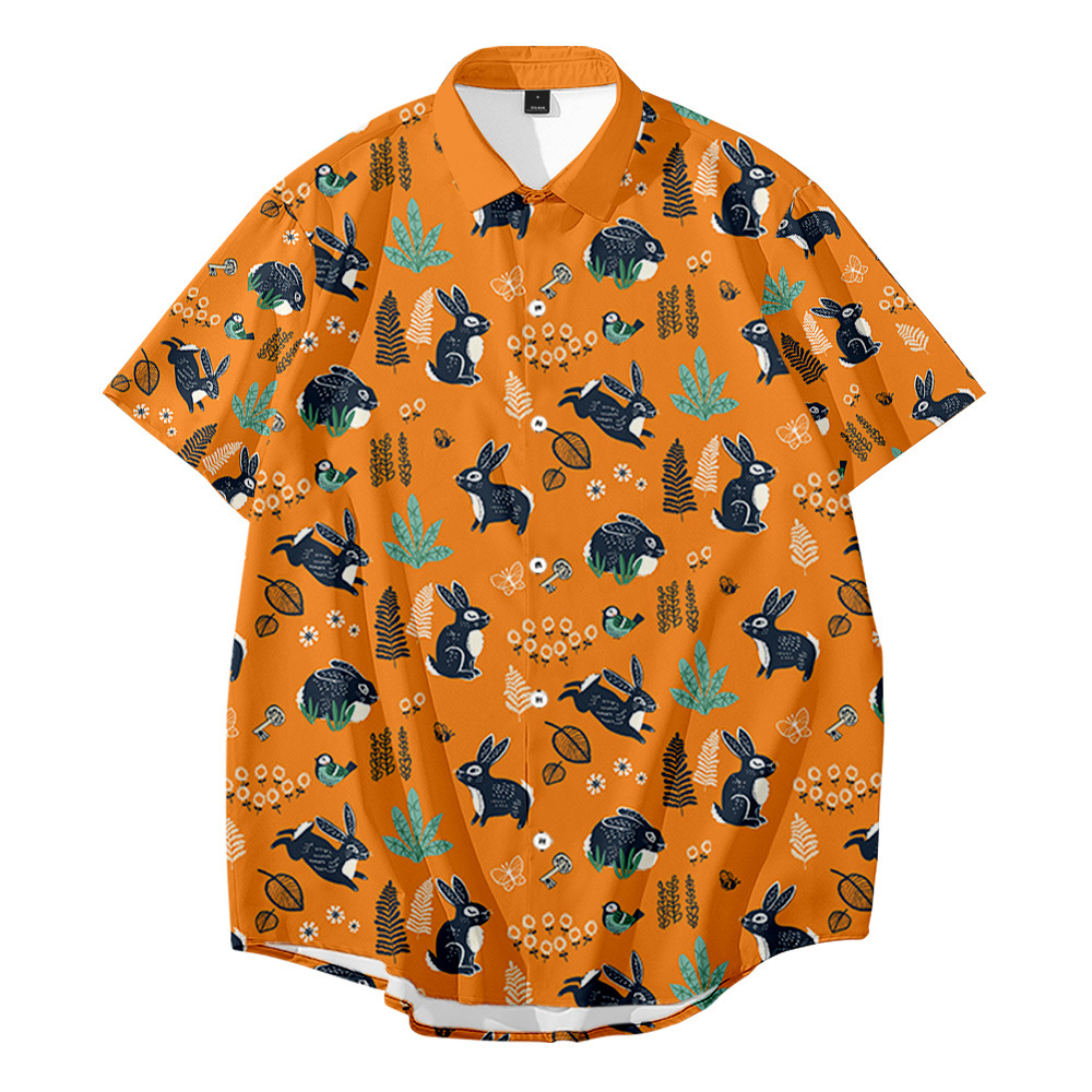 2020夏 新缎面印花款衬衫男潮流气质宽松长袖上衣潮 碎花-报价