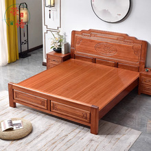 仿古花梨木床全实木中式古典榫卯格木大床1.8m双人主卧雕花红木床