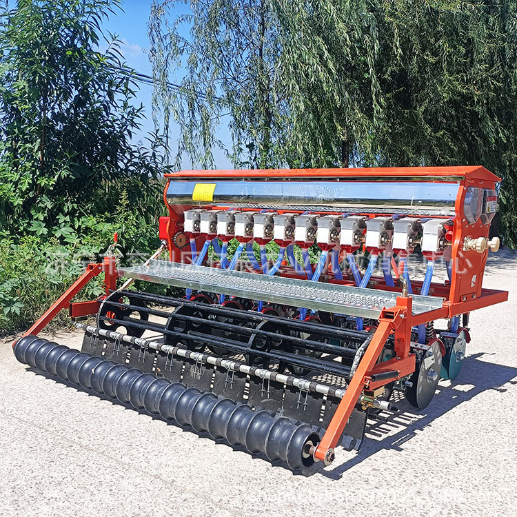 新款小麦播种机双排线浆腿式小麦水稻条播机平土镇压起背一次完成