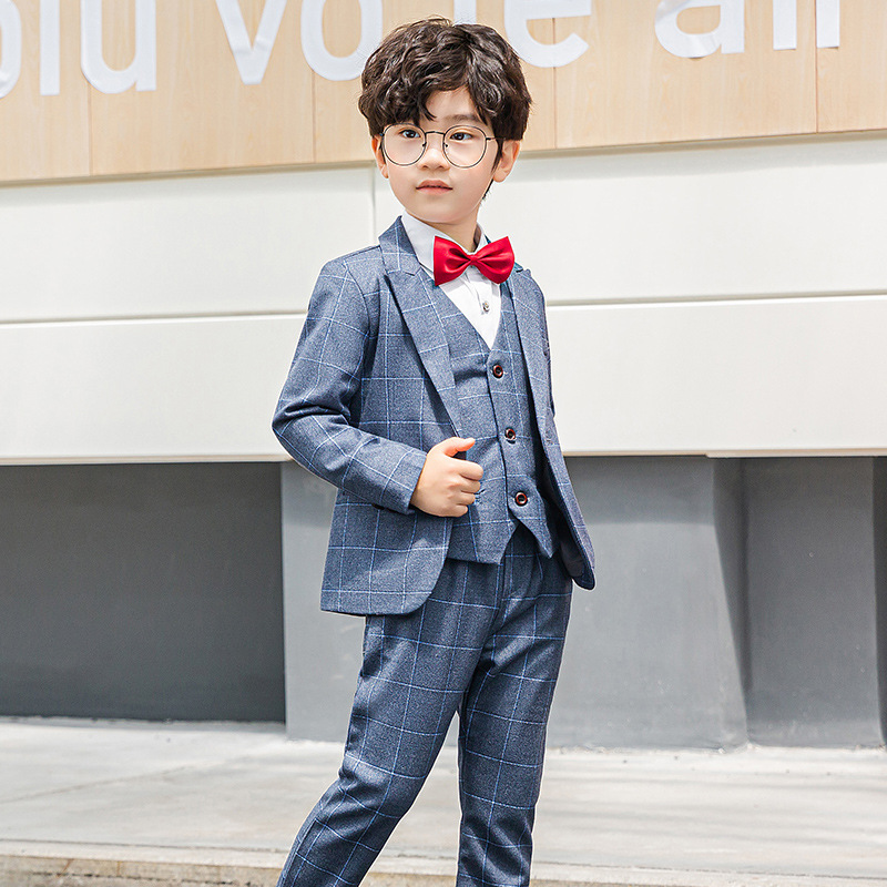 Children's Business Suit Dress for Boys British Boys Korean Style Costume Handsome Flower Girl Small Suit West