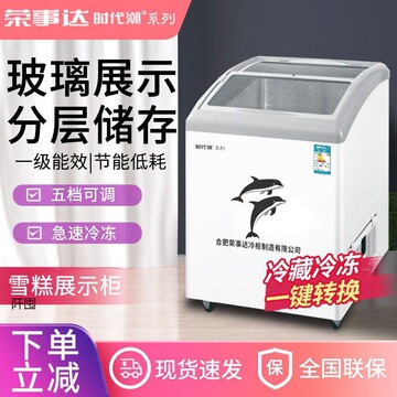 小型雪糕柜展示冰柜商用玻璃门圆弧柜冷藏冷冻小冷柜-阿里巴巴