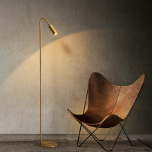 落地灯客厅沙发极简轻奢高档全铜设计师北欧现代简约卧室立式台灯
