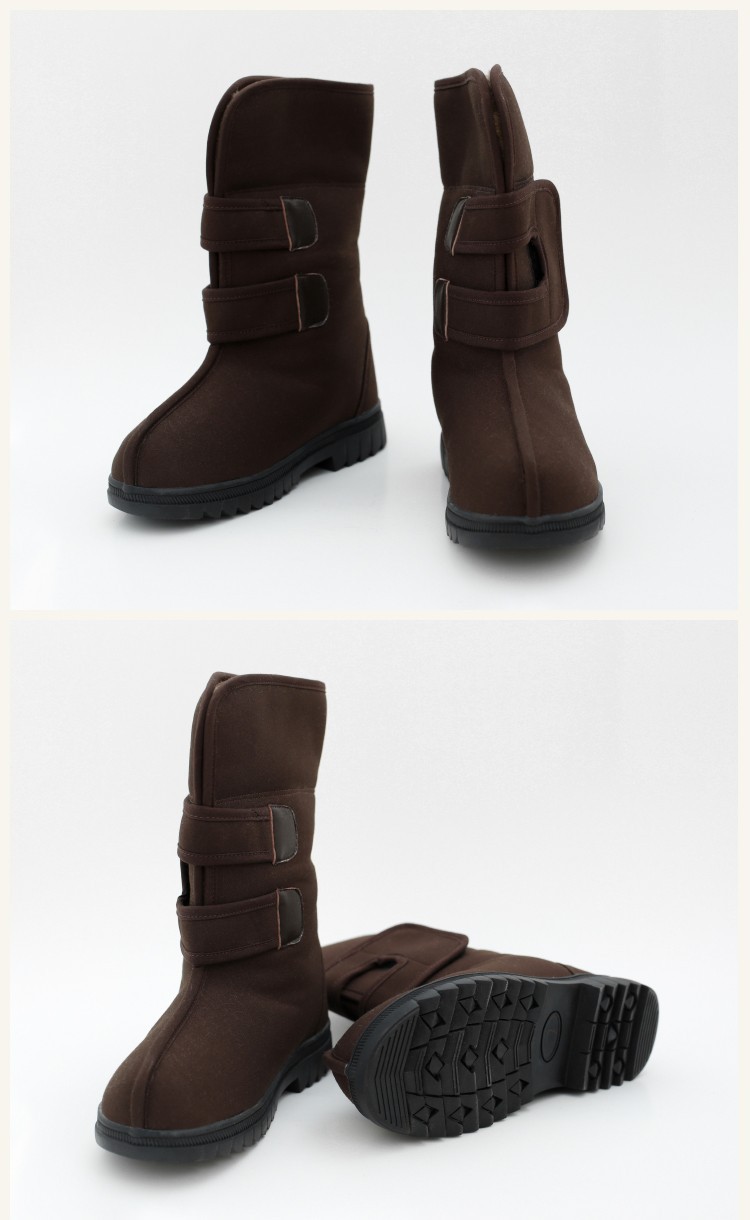 僧鞋冬季春天加绒加厚保暖高帮筒靴棉鞋出家师父僧人鞋子防滑和尚