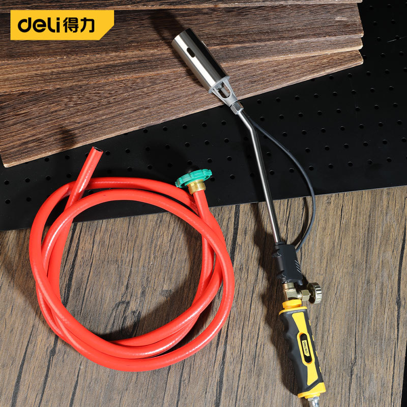 得力工具电子打火喷火枪液化气天然气烧毛喷枪头煤气家用喷火神器