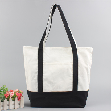 空白帆布袋大容量新款跨境超市买菜包结实拉链手提袋可印logo