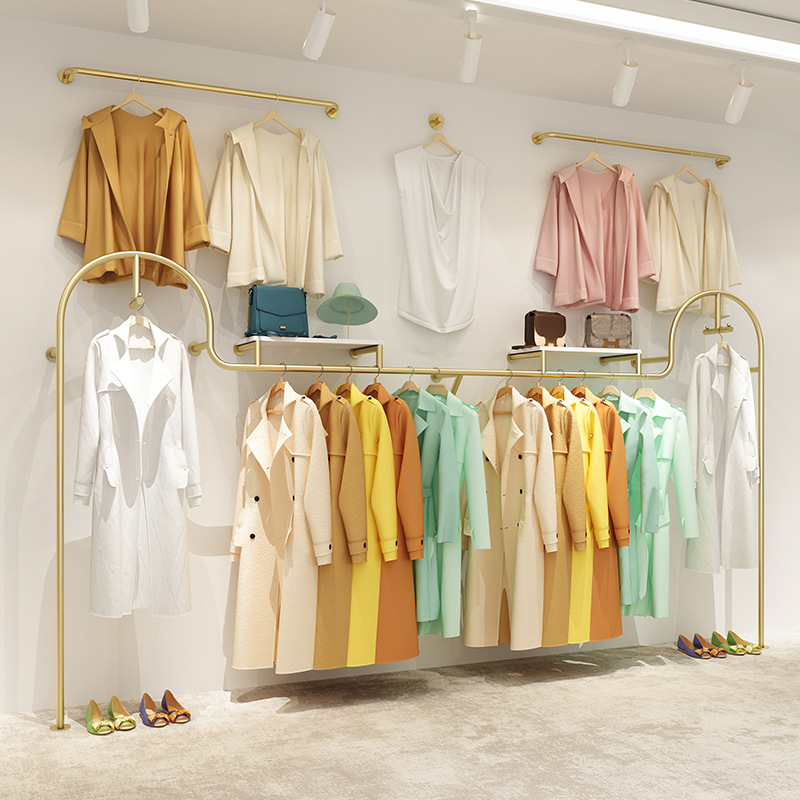 服装店展示架上墙侧挂衣服陈列架女装店挂衣架简约壁挂式展示货架