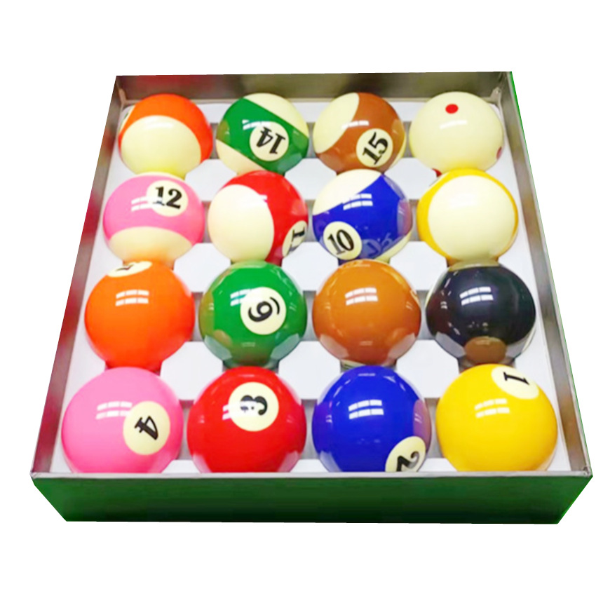 台湾水晶tv球花式九球美式黑八台球子标准黑8桌球57.2大号