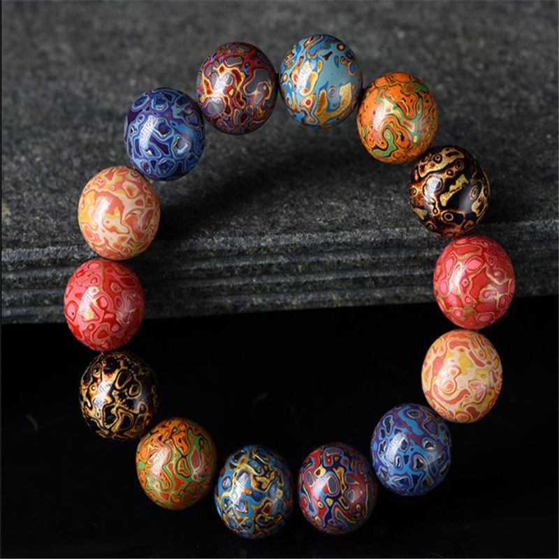 大漆珠子手串多宝珠手链犀皮细螺钿漆器男潮男士女款文玩礼品念珠