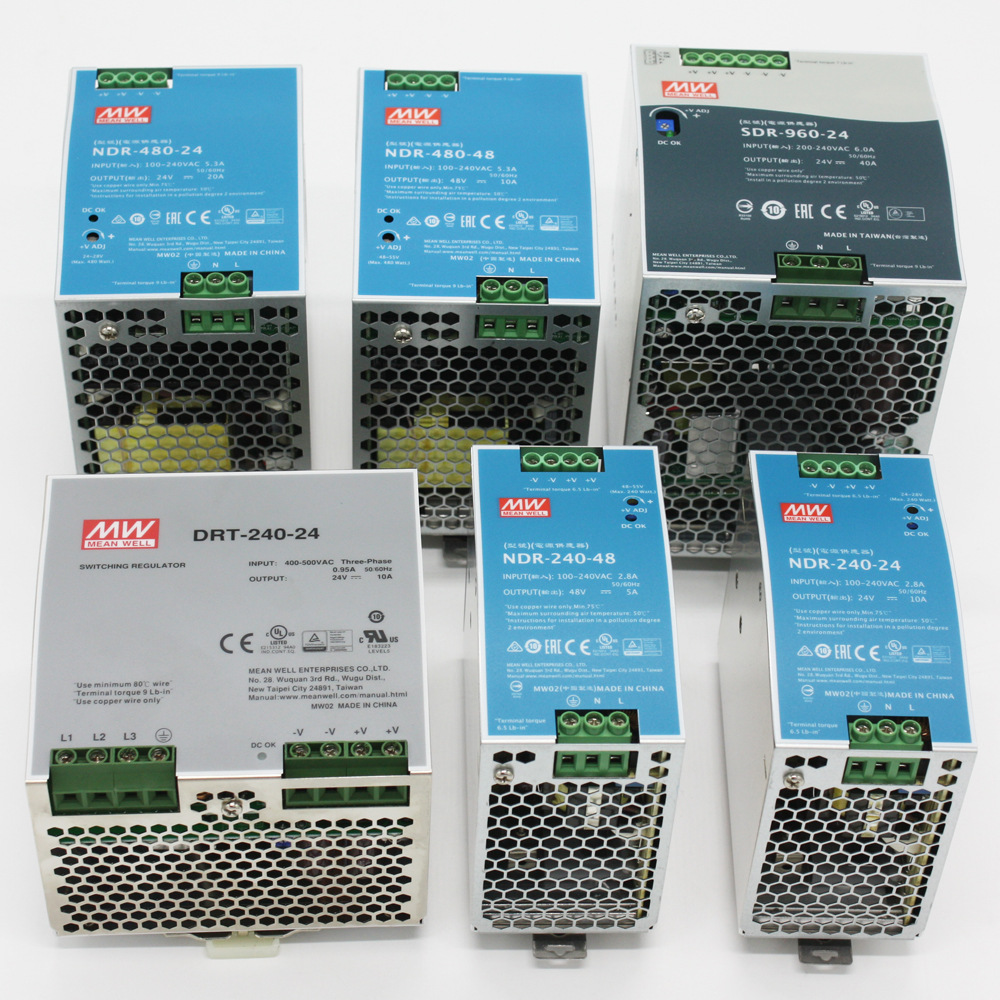 ndr-480明纬220转24/48v导轨20a开关电源drp变压器plc驱动工控w