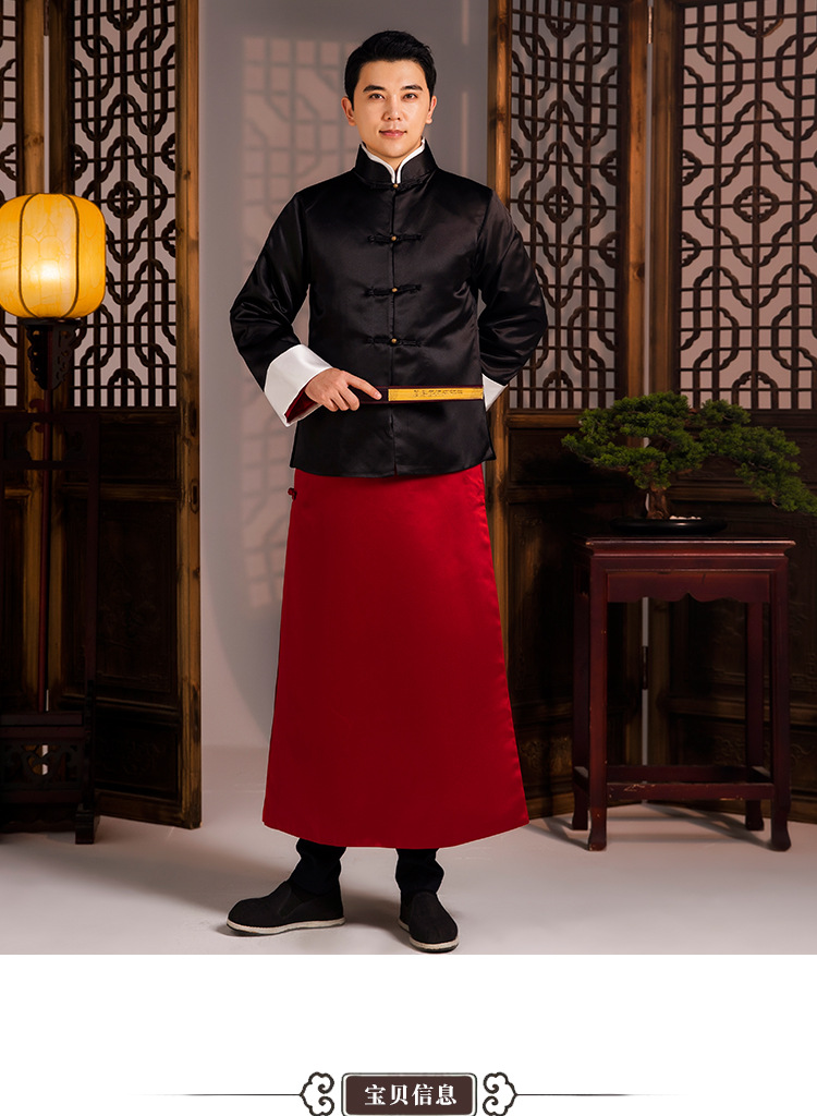 影视古装民国老爷服男款长衫马褂影楼写真全家福长袍舞台剧演出服