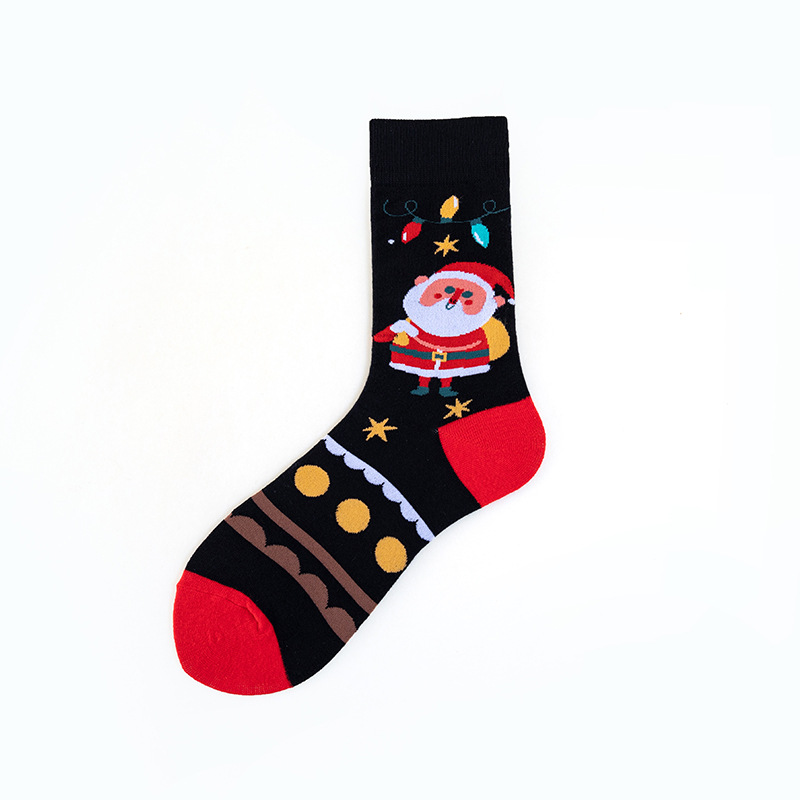 Socks Cross-Border Christmas Socks  European and American Trendy Mid-Calf Length Socks  Socks  Autumn and Winter Creative Cartoon Design Cotton Socks  Christmas Gift