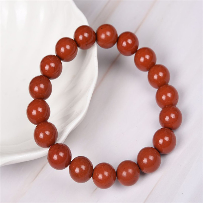 富宏水晶天然红竹石玛瑙单圈圆珠8_14mm手串男女款简单时尚饰