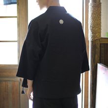 日系复古和风和服男棉麻开衫 kimono 宽松外套羽织道袍日料店