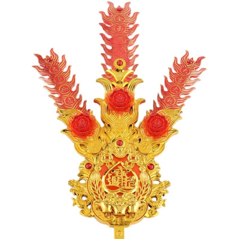 潮汕亮灯金花插香炉地主春花锦花塑料饰花拜老爷用品香薰炉摆件