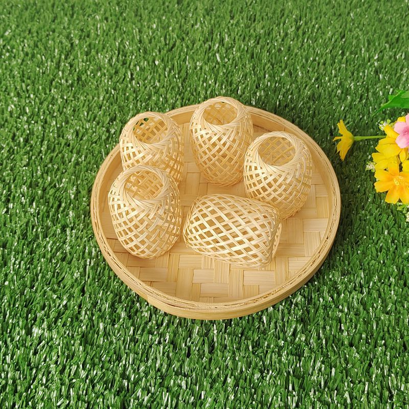 手工竹编织迷你灯笼香包汽车挂件幼儿园diy涂鸦画画农家竹编灯笼