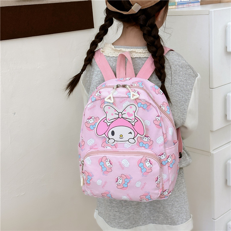 Cross-Border Sanrio Children's Schoolbag Cartoon Printed Girls' Burden Reduction 3-5 Years Old Kindergarten Schoolbag Primary School Student Backpack