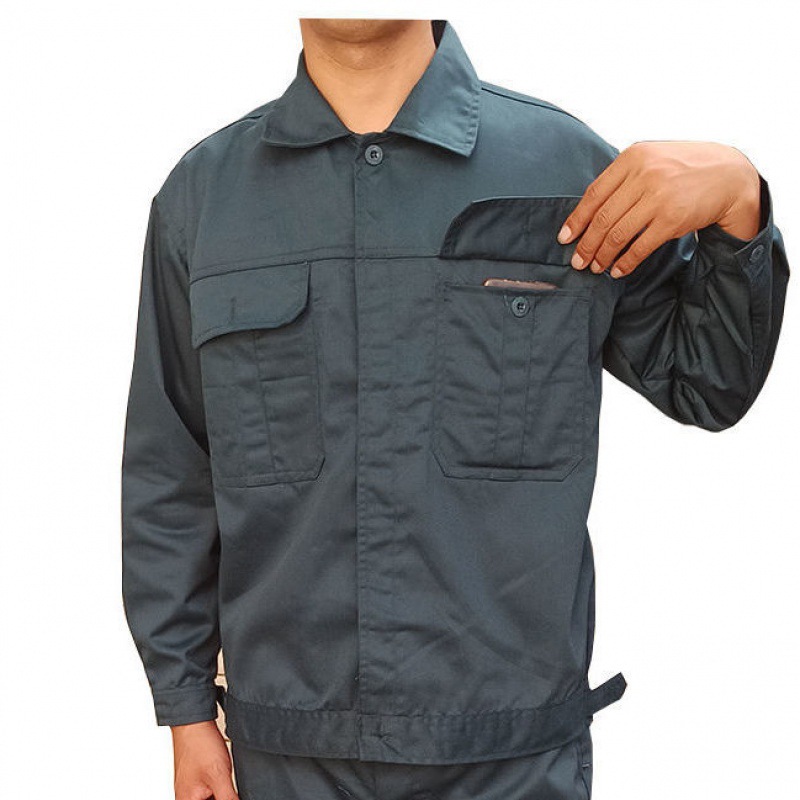 新式厚款劳保工作服纽扣套装上衣裤子农民耐脏工作服建筑工地