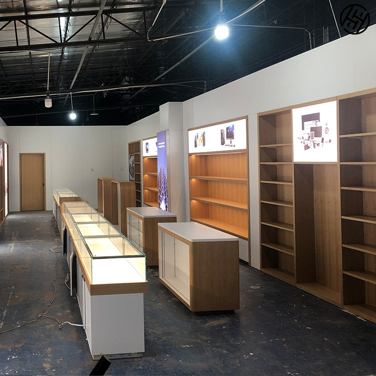 商场手机店中岛柜手机玻璃展柜带灯手机配件柜双面电子产品展示柜