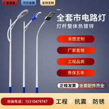 LED高低臂路灯户外双头市电路灯道路照明市政工程8米12米路灯杆