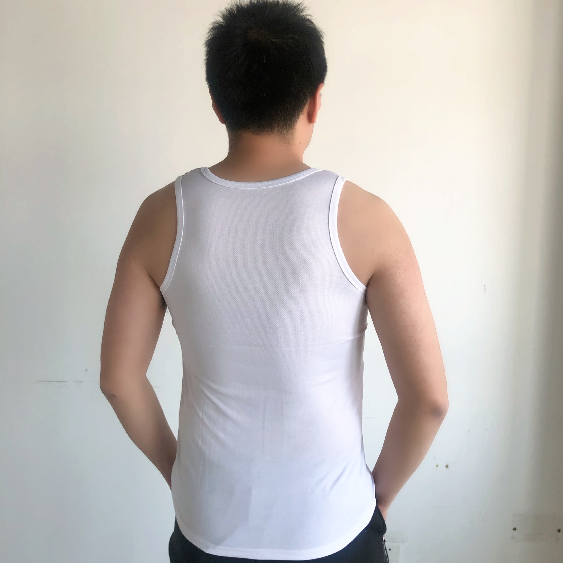 白背心 夏季武装部战术无袖跨栏背心民兵训练体能短袖t恤体能服