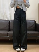休闲简约女垂感加长工装裤显瘦175夏季高个子高腰直筒西装裤宽松